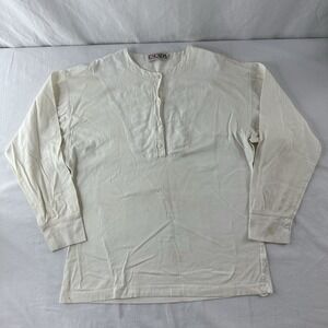 Vintage Escada By SRB Henley Button Ivory Shirt Size 36 Made In Western Germany